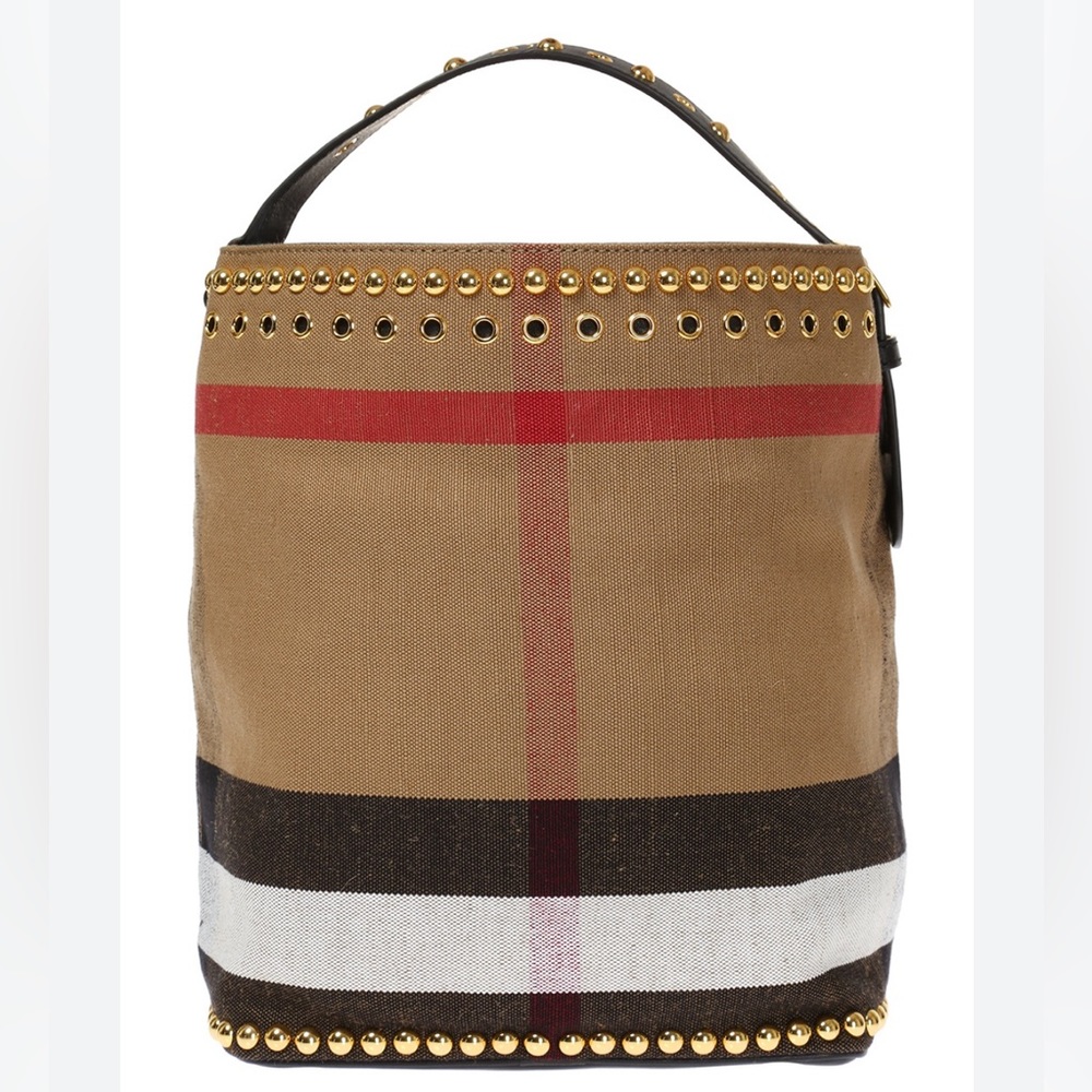 Burberry Ashby Bag Studded House Check Canvas LIKE NEW WITH TAGS - Picture 2 of 8